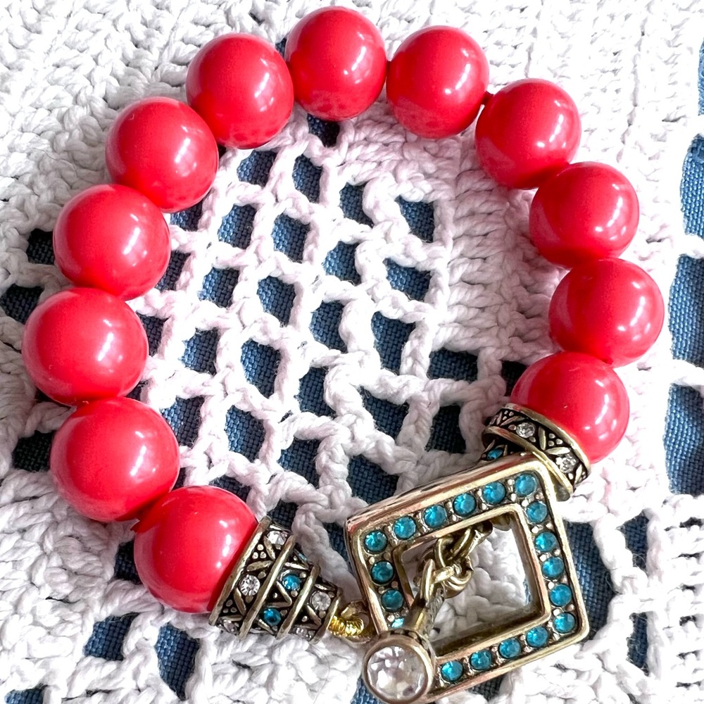 Heidi Daus 🆕 orange bead toggle bracelet size small